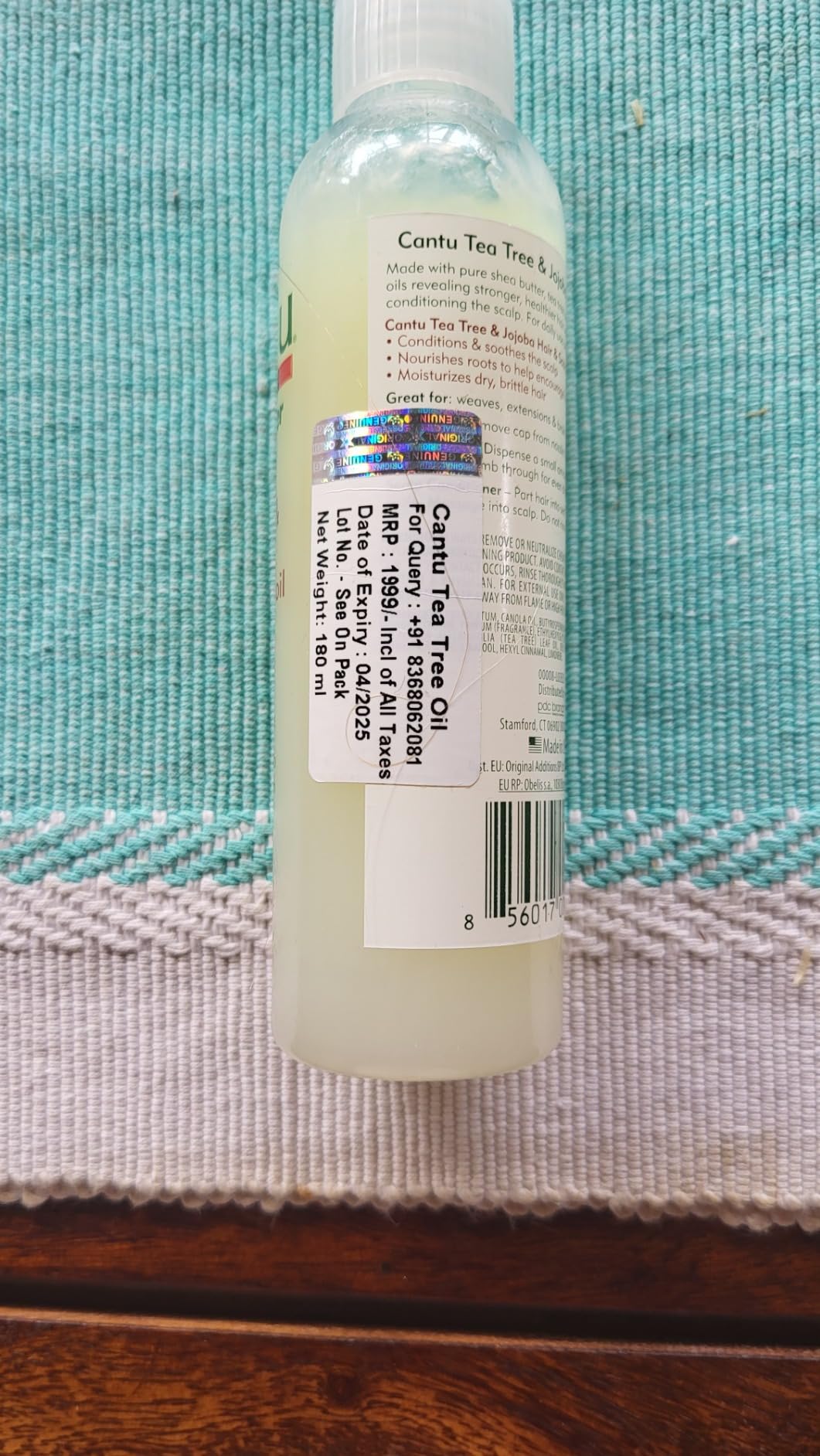 Cantu Classics Huile Tea Tree Jojoba cheveux bouclés crépus
