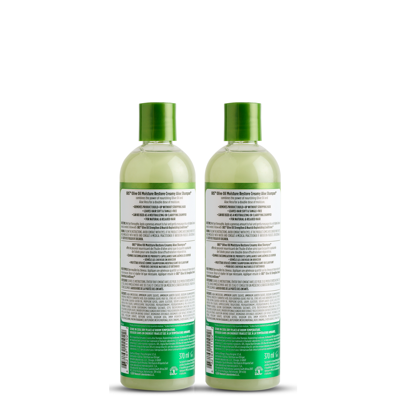 ORS Olive Oil Creamy Aloe Shampooing Aloès 2x370 ml Hydratant