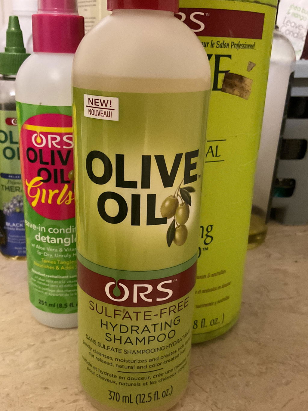 ORS Olive Oil shampooing hydratant sans sulfate 370 ml olive