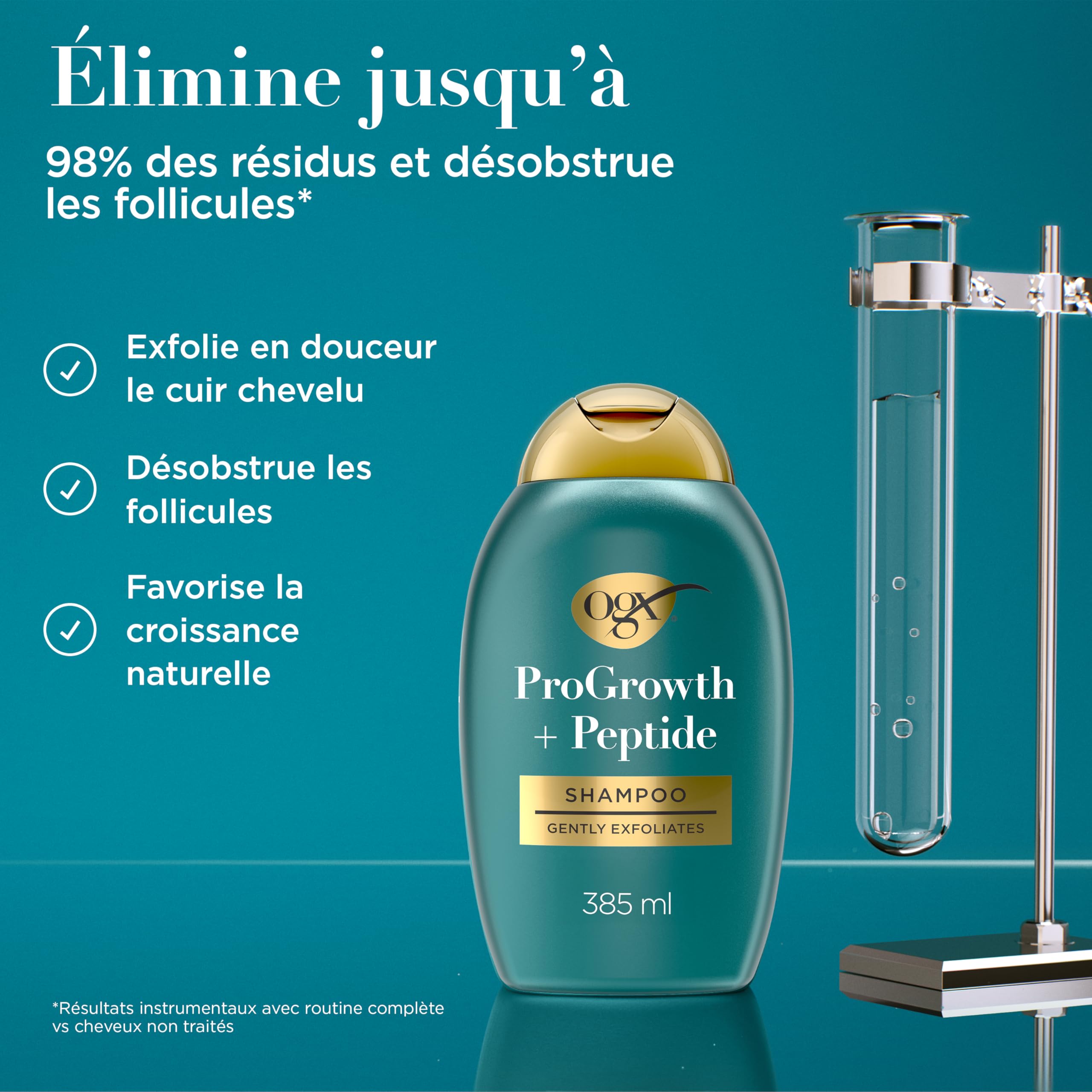 OGX ProGrowth + Peptide Shampooing Anti-Chute 385 ml Mandélique