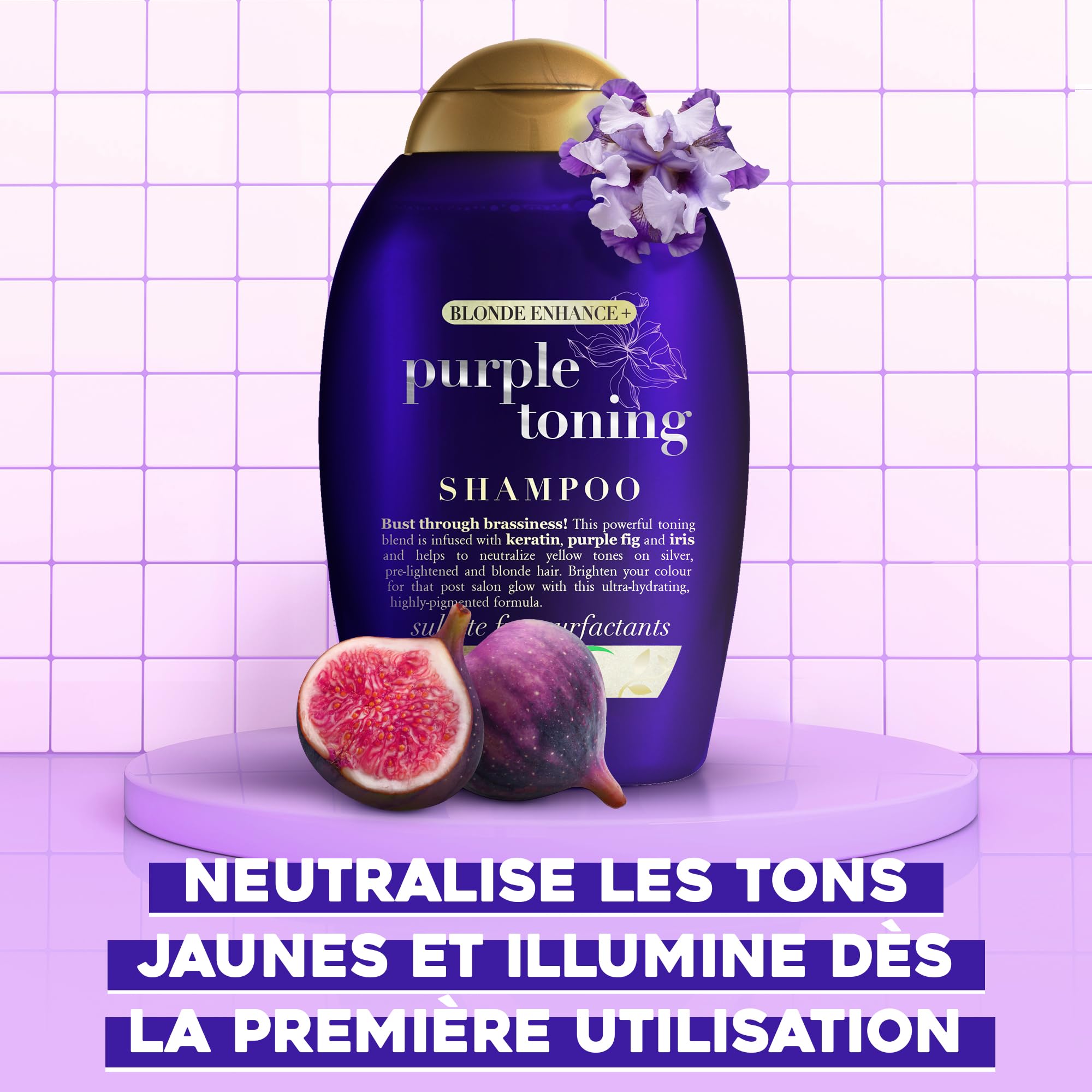 OGX Purple Toning Shampooing Violet Blonds 385 ml Kératine
