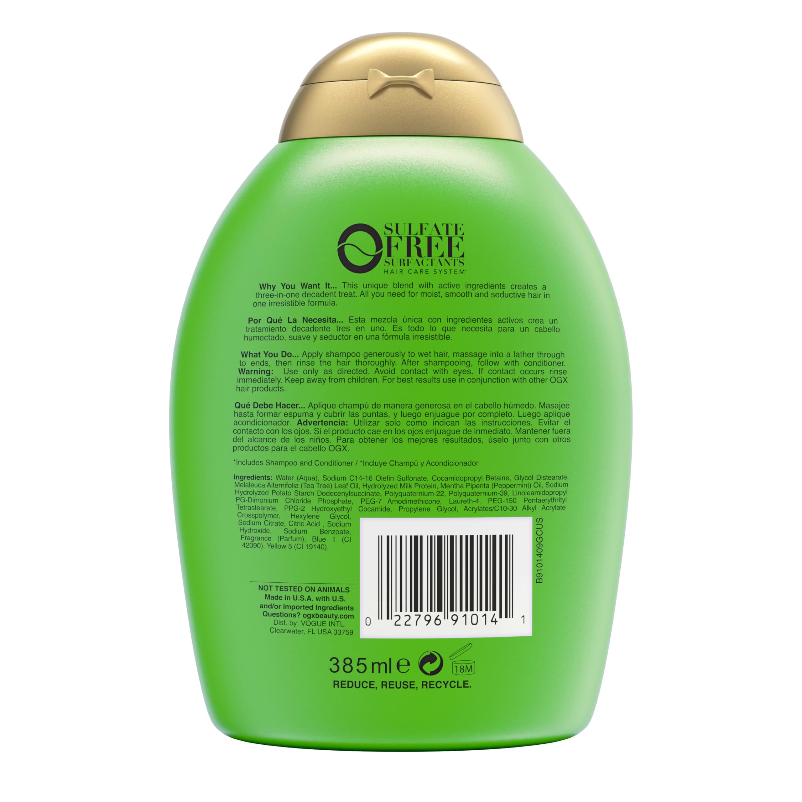 OGX Rosemary Mint shampooing menthe tea tree 384 ml hydratant