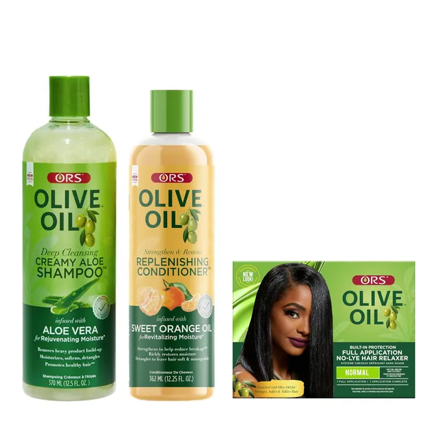 ORS Olive Oil Classics kit défrisant + shampooing 3 pièces