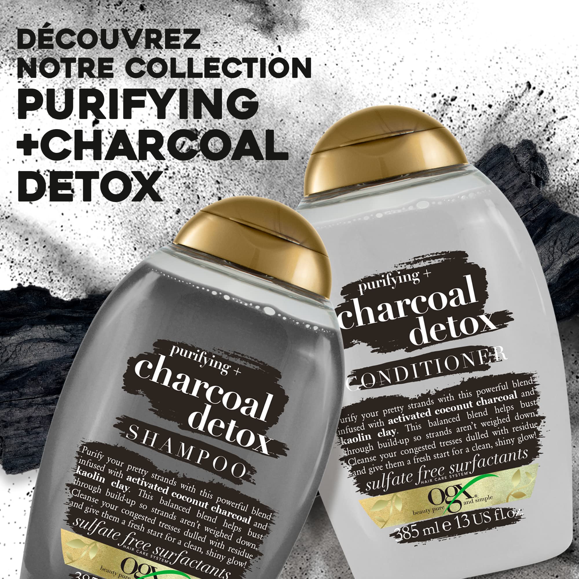 OGX Charcoal Detox Après-Shampooing Purifiant 385 ml