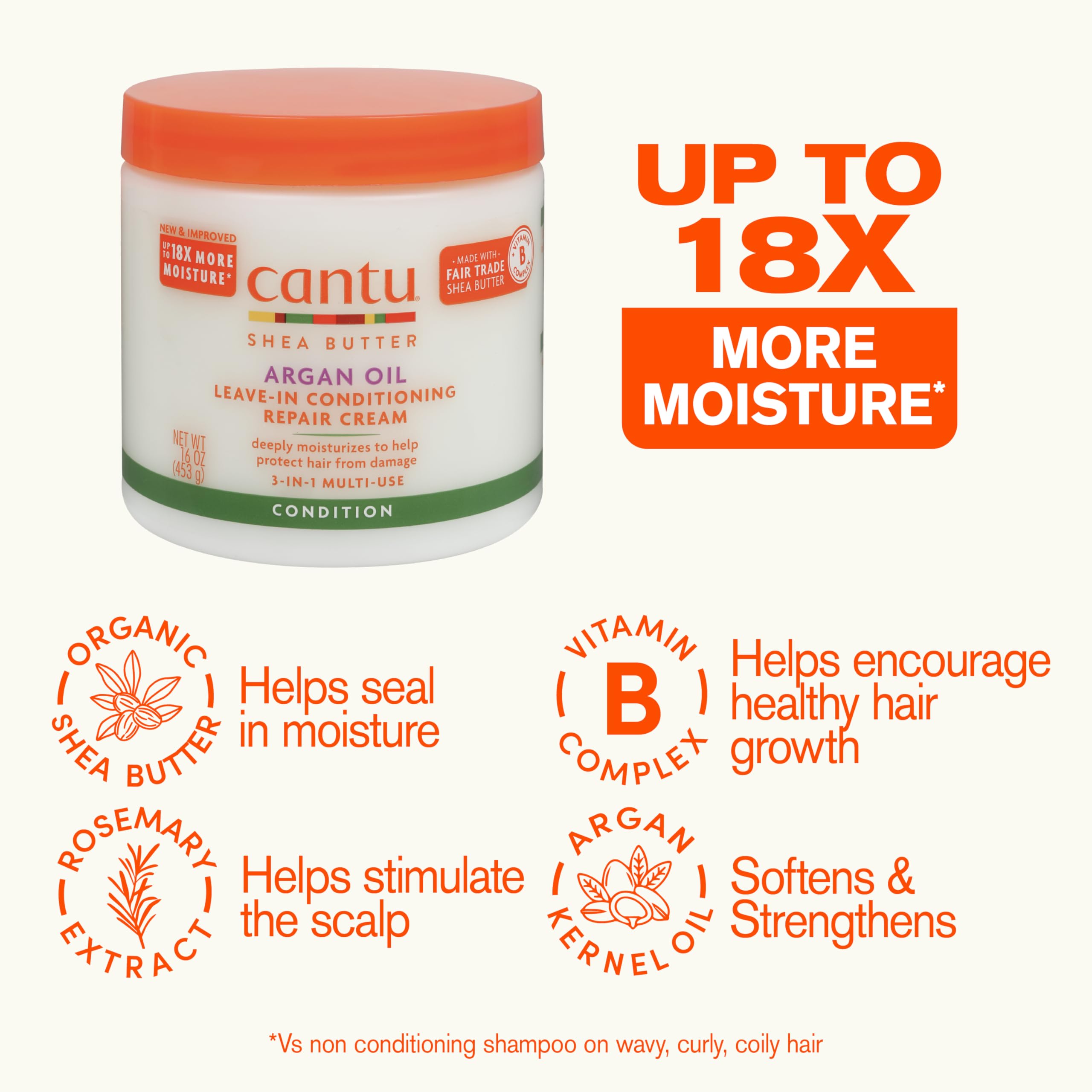 Cantu Classics crème sans rinçage argan 453 g réparation
