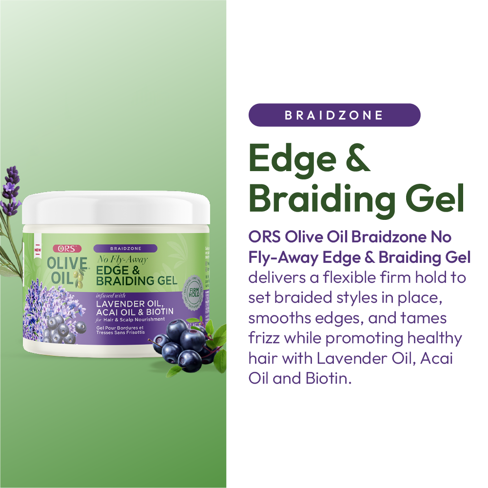 Organic Root Stimulator Braidzone Edge Braiding Gel coiffant 8 oz fixation forte