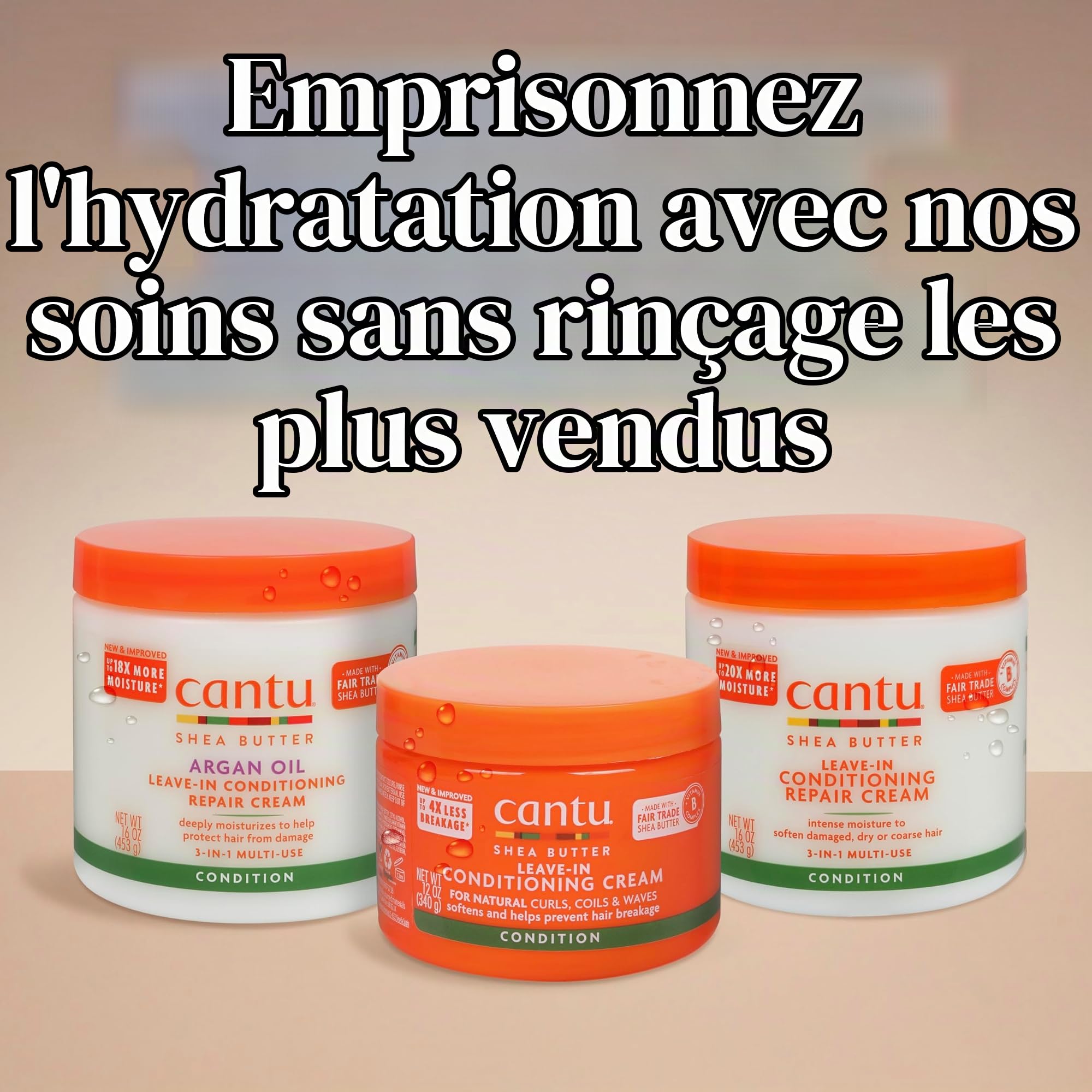 Cantu Classics crème sans rinçage argan 453 g réparation