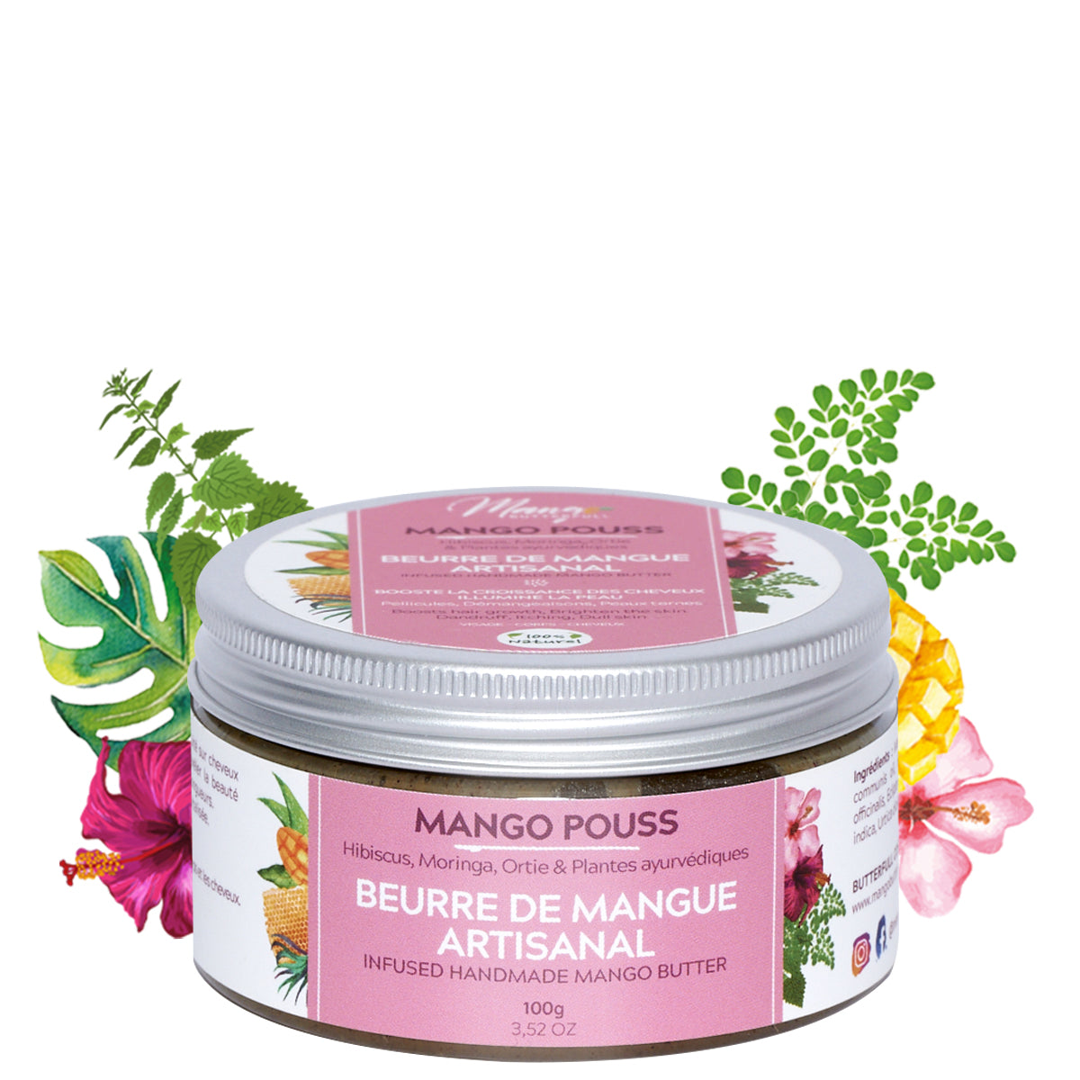 Mango Pouss Beurre de Mangue beurre capillaire pousse 100gr