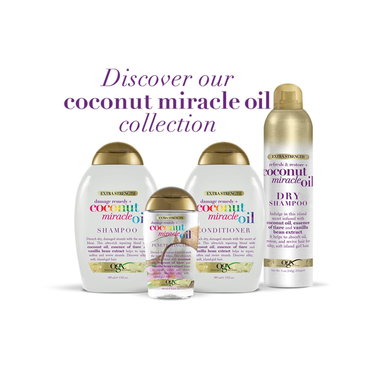 OGX Coconut Miracle Oil huile coco 100 ml réparation
