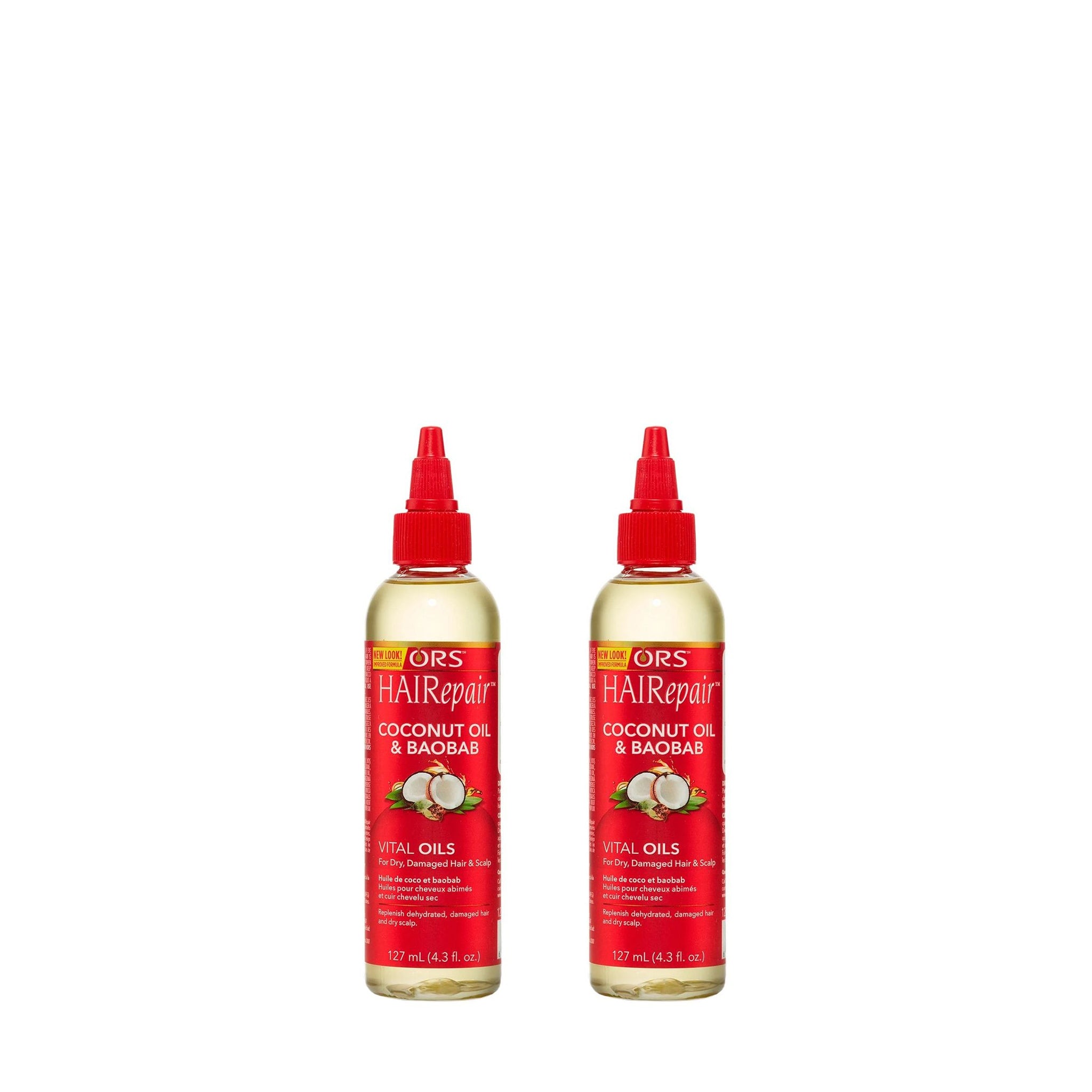 ORS HAIRepair huile coco baobab cheveux secs 2x127 ml réparation