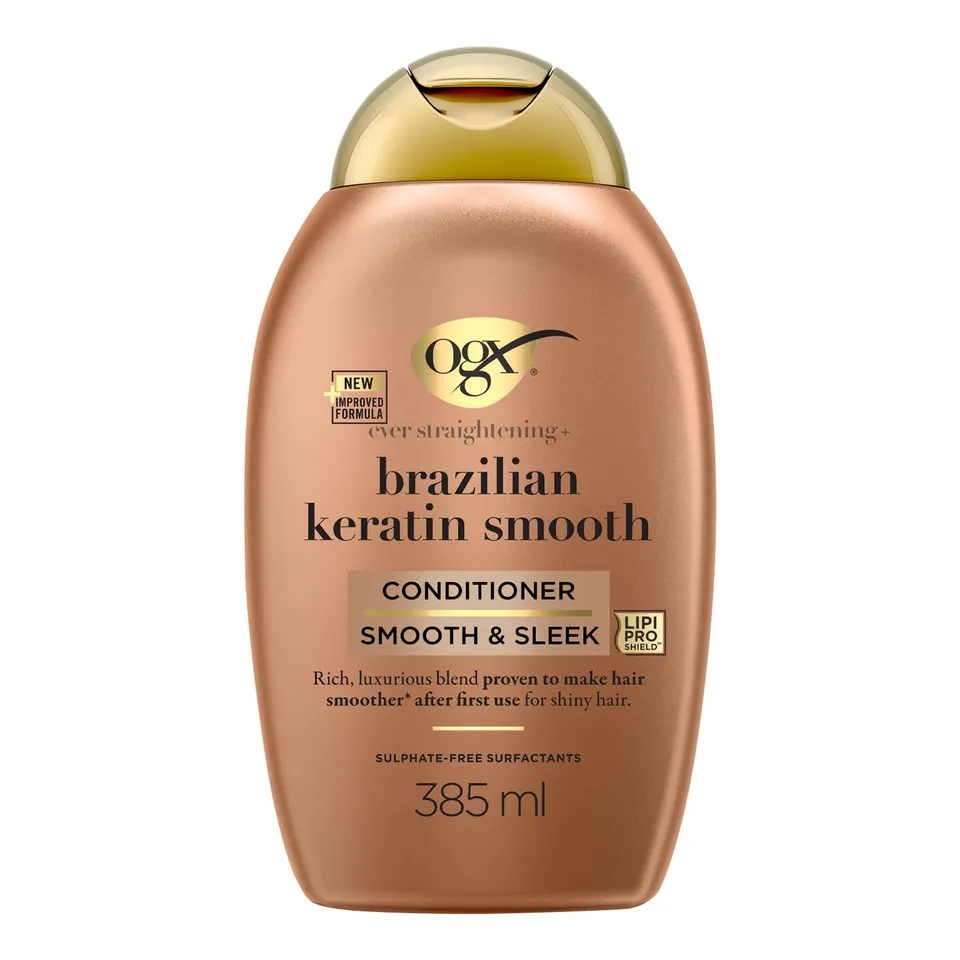 OGX Brazilian Keratin Smooth Après-Shampooing Lissant 385 ml Karité