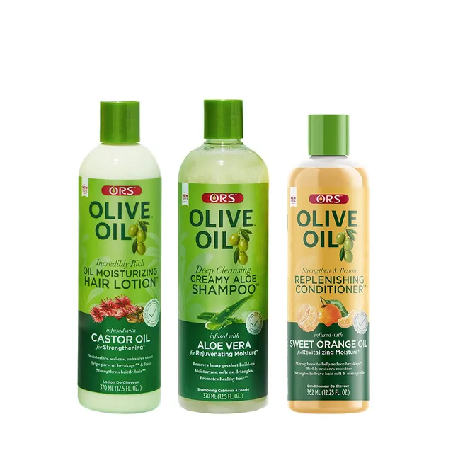 Organic Root Stimulator Olive Oil Shampoo Conditioner Lotion coffret 3 pièces hydratation