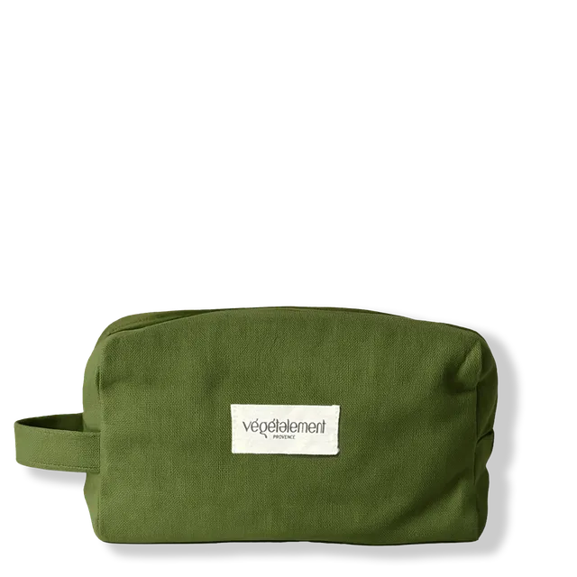 Végétalement Provence trousse toilette verte coton taille unique
