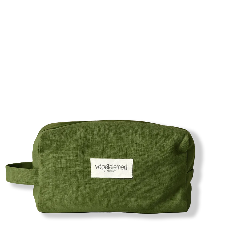 Végétalement Provence trousse toilette verte coton taille unique